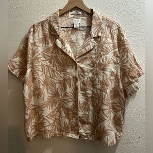 100% Flax Linen Nicole Miller European Grown short-sleeve size XL